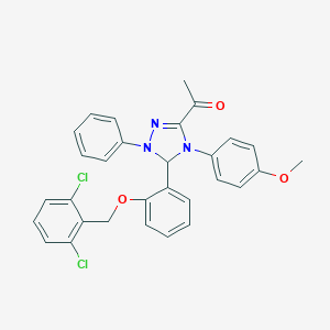 molecular formula C30H25Cl2N3O3 B388998 1-[5-{2-[(2,6-dichlorobenzyl)oxy]phenyl}-4-(4-methoxyphenyl)-1-phenyl-4,5-dihydro-1H-1,2,4-triazol-3-yl]ethanone 