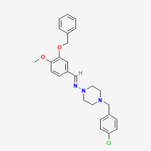 molecular formula C26H28ClN3O2 B3889988 N-[3-(benzyloxy)-4-methoxybenzylidene]-4-(4-chlorobenzyl)-1-piperazinamine 