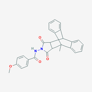4-methoxy-N-(1-methyl-16,18-dioxo-17-azapentacyclo[6.6.5.0~2,7~.0~9,14~.0~15,19~]nonadeca-2,4,6,9,11,13-hexaen-17-yl)benzamide