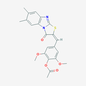 4-[(6,7-dimethyl-3-oxo[1,3]thiazolo[3,2-a]benzimidazol-2(3H)-ylidene)methyl]-2,6-dimethoxyphenyl acetate