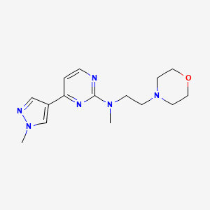 molecular formula C15H22N6O B3890041 N-methyl-4-(1-methyl-1H-pyrazol-4-yl)-N-(2-morpholin-4-ylethyl)pyrimidin-2-amine 