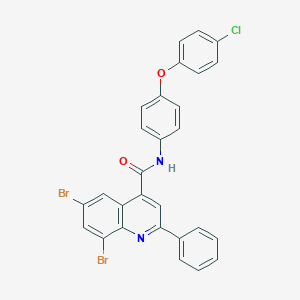 6,8-dibromo-N-[4-(4-chlorophenoxy)phenyl]-2-phenylquinoline-4-carboxamide