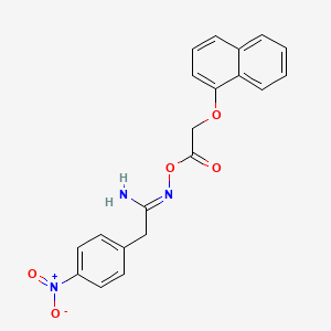 molecular formula C20H17N3O5 B3890074 N'-{[(1-naphthyloxy)acetyl]oxy}-2-(4-nitrophenyl)ethanimidamide 