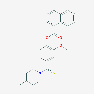 2-Methoxy-4-[(4-methylpiperidino)carbothioyl]phenyl 1-naphthoate