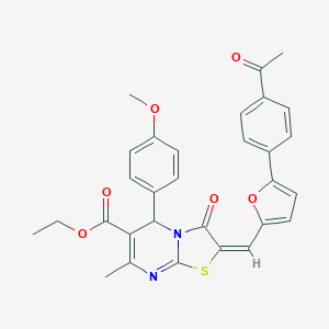 ethyl 2-{[5-(4-acetylphenyl)-2-furyl]methylene}-5-(4-methoxyphenyl)-7-methyl-3-oxo-2,3-dihydro-5H-[1,3]thiazolo[3,2-a]pyrimidine-6-carboxylate