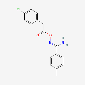 molecular formula C16H15ClN2O2 B3890102 N'-{[(4-chlorophenyl)acetyl]oxy}-4-methylbenzenecarboximidamide 