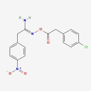 molecular formula C16H14ClN3O4 B3890154 N'-{[(4-chlorophenyl)acetyl]oxy}-2-(4-nitrophenyl)ethanimidamide 