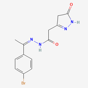 molecular formula C13H13BrN4O2 B3890192 N-[(Z)-1-(4-bromophenyl)ethylideneamino]-2-(5-oxo-1,4-dihydropyrazol-3-yl)acetamide 