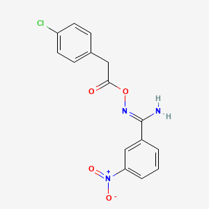 molecular formula C15H12ClN3O4 B3890210 N'-{[(4-chlorophenyl)acetyl]oxy}-3-nitrobenzenecarboximidamide CAS No. 5812-74-8