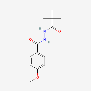 molecular formula C13H18N2O3 B3890230 N'-(2,2-dimethylpropanoyl)-4-methoxybenzohydrazide 
