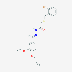 molecular formula C21H23BrN2O3S B389024 N'-[4-(allyloxy)-3-ethoxybenzylidene]-2-[(2-bromobenzyl)sulfanyl]acetohydrazide 