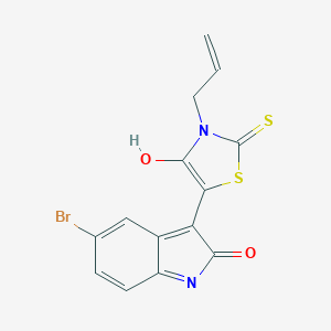 3-(3-allyl-4-oxo-2-thioxo-1,3-thiazolidin-5-ylidene)-5-bromo-1,3-dihydro-2H-indol-2-one