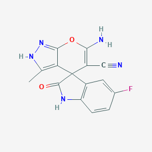 6'-amino-5-fluoro-3'-methyl-2-oxospiro[1H-indole-3,4'-2H-pyrano[2,3-c]pyrazole]-5'-carbonitrile