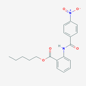molecular formula C19H20N2O5 B389035 Pentyl 2-({4-nitrobenzoyl}amino)benzoate 