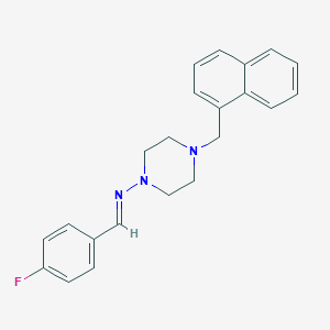 molecular formula C22H22FN3 B3890400 N-(4-fluorobenzylidene)-4-(1-naphthylmethyl)-1-piperazinamine 