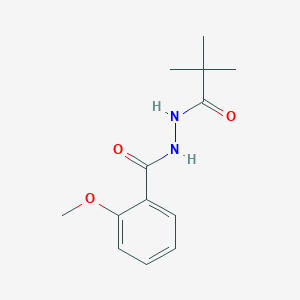 molecular formula C13H18N2O3 B3890418 N'-(2,2-dimethylpropanoyl)-2-methoxybenzohydrazide 