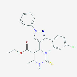 ethyl 4-[3-(4-chlorophenyl)-1-phenylpyrazol-4-yl]-6-methyl-2-sulfanylidene-3,4-dihydro-1H-pyrimidine-5-carboxylate