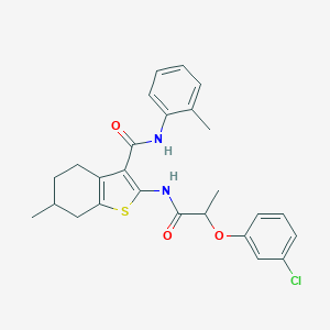 2-{[2-(3-chlorophenoxy)propanoyl]amino}-6-methyl-N-(2-methylphenyl)-4,5,6,7-tetrahydro-1-benzothiophene-3-carboxamide