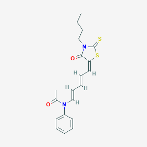 molecular formula C20H22N2O2S2 B389081 N-[5-(3-butyl-4-oxo-2-thioxo-1,3-thiazolidin-5-ylidene)-1,3-pentadienyl]-N-phenylacetamide 