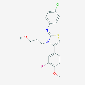3-[(2Z)-2-[(4-chlorophenyl)imino]-4-(3-fluoro-4-methoxyphenyl)-1,3-thiazol-3(2H)-yl]propan-1-ol