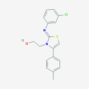 molecular formula C18H17ClN2OS B389088 2-(2-[(3-chlorophenyl)imino]-4-(4-methylphenyl)-1,3-thiazol-3(2H)-yl)ethanol 