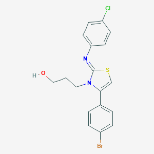 3-{4-(4-Bromophenyl)-2-[(4-chlorophenyl)imino]-1,3-thiazol-3-yl}-1-propanol