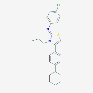 N-(4-chlorophenyl)-N-(4-(4-cyclohexylphenyl)-3-propyl-1,3-thiazol-2(3H)-ylidene)amine