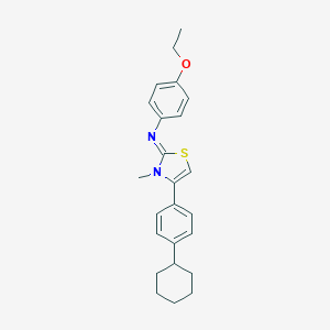 molecular formula C24H28N2OS B389097 N-(4-(4-cyclohexylphenyl)-3-methyl-1,3-thiazol-2(3H)-ylidene)-N-(4-ethoxyphenyl)amine 