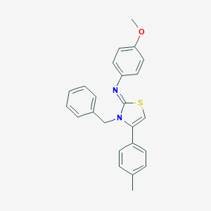 molecular formula C24H22N2OS B389099 N-(3-benzyl-4-(4-methylphenyl)-1,3-thiazol-2(3H)-ylidene)-N-(4-methoxyphenyl)amine 