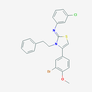 molecular formula C24H20BrClN2OS B389105 N-[4-(3-bromo-4-methoxyphenyl)-3-phenethyl-1,3-thiazol-2(3H)-yliden]-N-(3-chlorophenyl)amine 