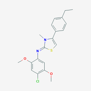 molecular formula C20H21ClN2O2S B389110 N-(4-chloro-2,5-dimethoxyphenyl)-N-[4-(4-ethylphenyl)-3-methyl-1,3-thiazol-2(3H)-yliden]amine 