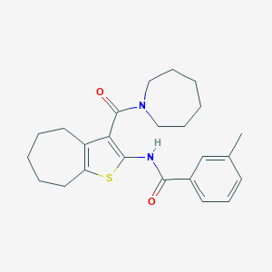molecular formula C24H30N2O2S B389111 N-[3-(azepan-1-ylcarbonyl)-5,6,7,8-tetrahydro-4H-cyclohepta[b]thiophen-2-yl]-3-methylbenzamide 