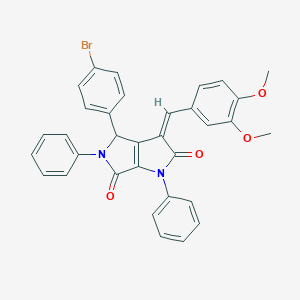 molecular formula C33H25BrN2O4 B389113 4-(4-Bromophenyl)-3-(3,4-dimethoxybenzylidene)-1,5-diphenyl-1,3,4,5-tetrahydropyrrolo[3,4-b]pyrrole-2,6-dione 