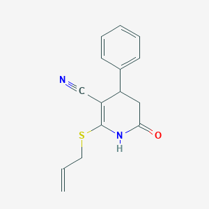 molecular formula C15H14N2OS B389115 2-(Allylsulfanyl)-6-oxo-4-phenyl-1,4,5,6-tetrahydro-3-pyridinecarbonitrile 