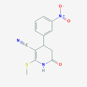 molecular formula C13H11N3O3S B389118 2-(Methylthio)-4-(3-nitrophenyl)-6-oxo-1,4,5,6-tetrahydropyridine-3-carbonitrile CAS No. 350692-63-6