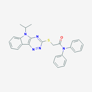 molecular formula C26H23N5OS B389122 2-[(5-isopropyl-5H-[1,2,4]triazino[5,6-b]indol-3-yl)sulfanyl]-N,N-diphenylacetamide 