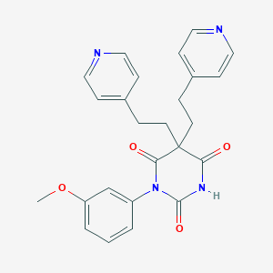 molecular formula C25H24N4O4 B389123 1-(3-methoxyphenyl)-5,5-bis[2-(4-pyridyl)ethyl]-2,4,6(1H,3H,5H)-pyrimidinetrione 