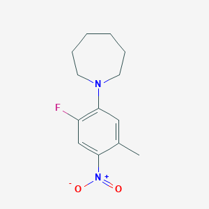 molecular formula C13H17FN2O2 B389125 1-(2-Fluoro-5-methyl-4-nitrophenyl)azepane 