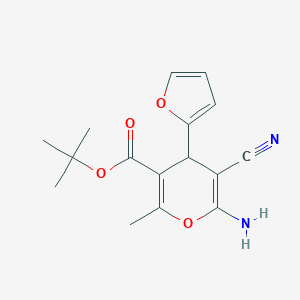 molecular formula C16H18N2O4 B389127 tert-butyl 6-amino-5-cyano-4-(2-furyl)-2-methyl-4H-pyran-3-carboxylate CAS No. 337918-69-1