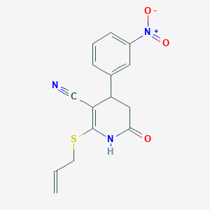 molecular formula C15H13N3O3S B389132 2-(Allylthio)-4-(3-nitrophenyl)-6-oxo-1,4,5,6-tetrahydropyridine-3-carbonitrile 