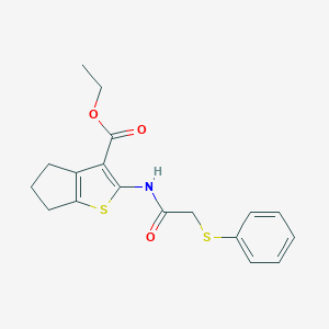 ethyl 2-{[(phenylsulfanyl)acetyl]amino}-5,6-dihydro-4H-cyclopenta[b]thiophene-3-carboxylate