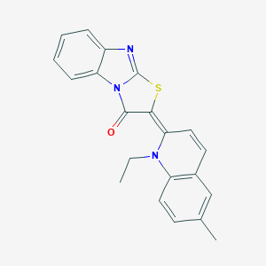 molecular formula C21H17N3OS B389159 (2E)-2-(1-ethyl-6-methylquinolin-2(1H)-ylidene)[1,3]thiazolo[3,2-a]benzimidazol-3(2H)-one 