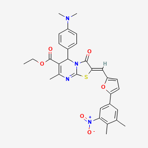 molecular formula C31H30N4O6S B3891714 ethyl 5-[4-(dimethylamino)phenyl]-2-{[5-(3,4-dimethyl-5-nitrophenyl)-2-furyl]methylene}-7-methyl-3-oxo-2,3-dihydro-5H-[1,3]thiazolo[3,2-a]pyrimidine-6-carboxylate 