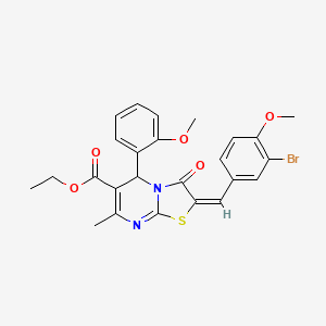 molecular formula C25H23BrN2O5S B3891734 ethyl 2-(3-bromo-4-methoxybenzylidene)-5-(2-methoxyphenyl)-7-methyl-3-oxo-2,3-dihydro-5H-[1,3]thiazolo[3,2-a]pyrimidine-6-carboxylate 