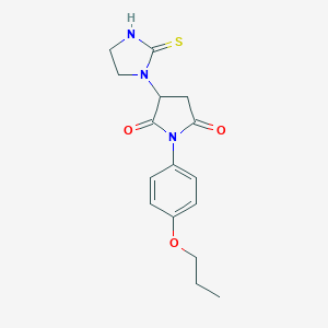 molecular formula C16H19N3O3S B389181 1-(4-Propoxyphenyl)-3-(2-thioxoimidazolidin-1-yl)pyrrolidine-2,5-dione 