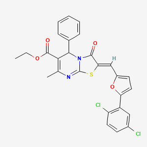 molecular formula C27H20Cl2N2O4S B3891822 ethyl (2Z)-2-[[5-(2,5-dichlorophenyl)furan-2-yl]methylidene]-7-methyl-3-oxo-5-phenyl-5H-[1,3]thiazolo[3,2-a]pyrimidine-6-carboxylate CAS No. 5827-47-4
