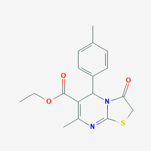 molecular formula C17H18N2O3S B389184 ethyl 7-methyl-5-(4-methylphenyl)-3-oxo-2,3-dihydro-5H-[1,3]thiazolo[3,2-a]pyrimidine-6-carboxylate CAS No. 347322-42-3