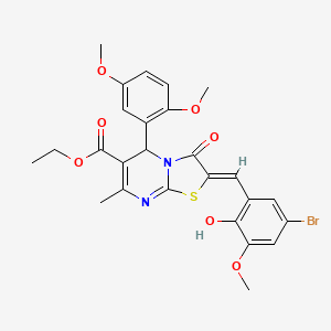 molecular formula C26H25BrN2O7S B3891861 ethyl (2Z)-2-[(5-bromo-2-hydroxy-3-methoxyphenyl)methylidene]-5-(2,5-dimethoxyphenyl)-7-methyl-3-oxo-5H-[1,3]thiazolo[3,2-a]pyrimidine-6-carboxylate 