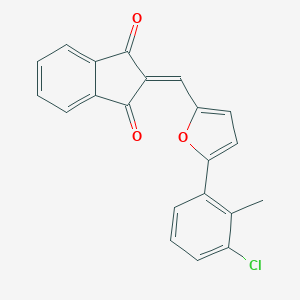 molecular formula C21H13ClO3 B389193 2-{[5-(3-chloro-2-methylphenyl)-2-furyl]methylene}-1H-indene-1,3(2H)-dione 