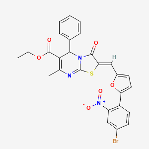 molecular formula C27H20BrN3O6S B3892043 ethyl (2Z)-2-[[5-(4-bromo-2-nitrophenyl)furan-2-yl]methylidene]-7-methyl-3-oxo-5-phenyl-5H-[1,3]thiazolo[3,2-a]pyrimidine-6-carboxylate 